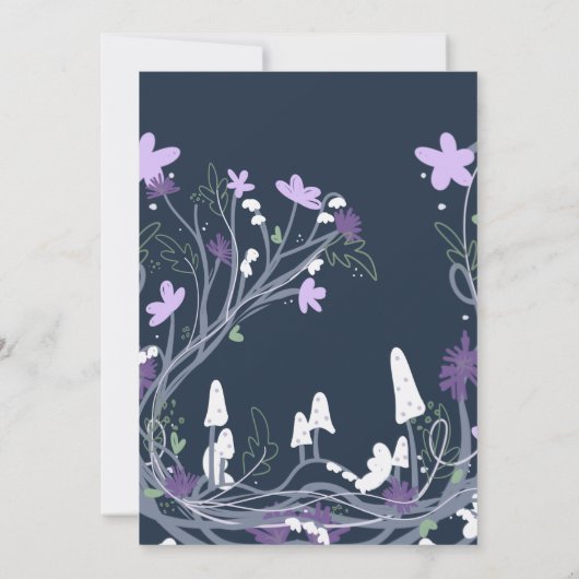 Enchanted Forest Mushroom Second Birthday Einladung (Rückseite)