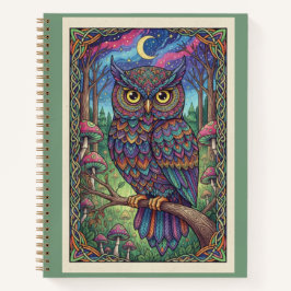 Enchanted Forest Owl Moon Zentangle Journal Notizblock