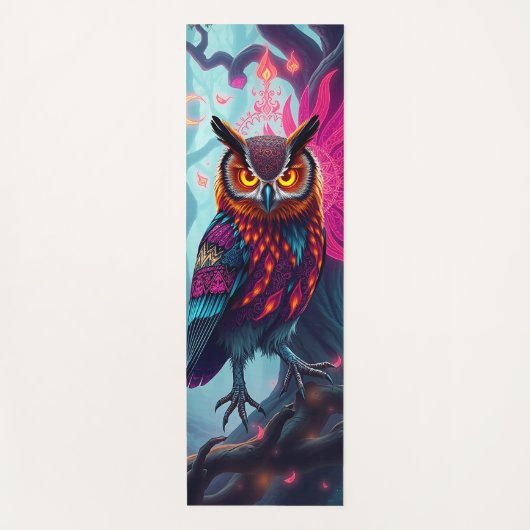 Enchanted Forest Owl: Moonlit Mystical Yogamatte (Vorderseite)