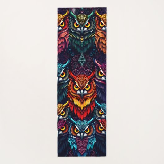 Enchanted Forest Owl: Moonlit Mystical Yogamatte (Rückseite)