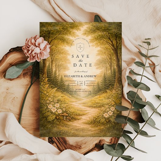 Enchanted Forest Path Wedding Save The Date