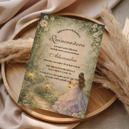 Enchanted Forest Princess Quinceañera Einladung