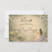 Enchanted Forest Princess Quinceañera RSVP Karte (Vorderseite)