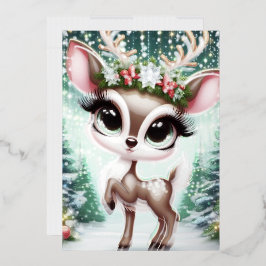 Enchanted Forest Reindeer Princess Folieneinladung