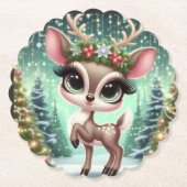 Enchanted Forest Reindeer Princess Untersetzer (Vorderseite)