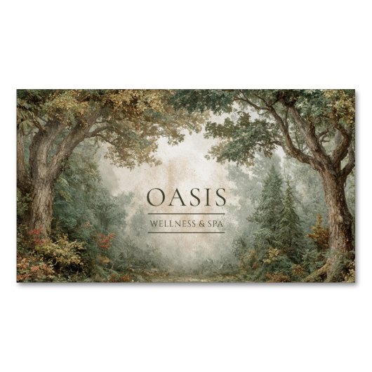 Enchanted Forest Rustic Painterly Landscape Magnetische Visitenkarte (Vorderseite)