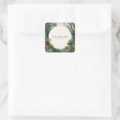 Enchanted Forest Rustic Trees Gold Glitter Quadratischer Aufkleber (Tasche)