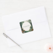 Enchanted Forest Rustic Trees Gold Glitter Quadratischer Aufkleber (Umschlag)