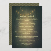 Enchanted Forest String Lights Adult Birthday  Einladung (Vorne/Hinten)