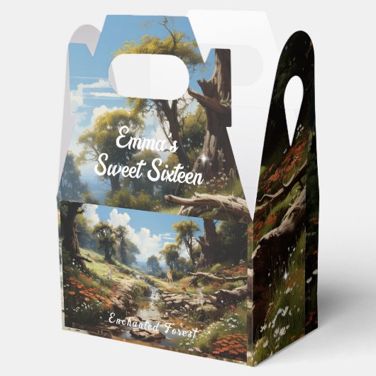 Enchanted Forest Sweet 16 Frog Rabbits Deer Geschenkschachtel (Geöffnet)