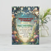 Enchanted Forest Theme Quince invitation Einladung (Stehend Vorderseite)