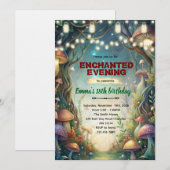 Enchanted Forest Theme Quince invitation Einladung (Vorne/Hinten)