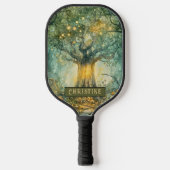 Enchanted Forest Tree Of Lights Personalized Pickleball Schläger (Vorderseite)