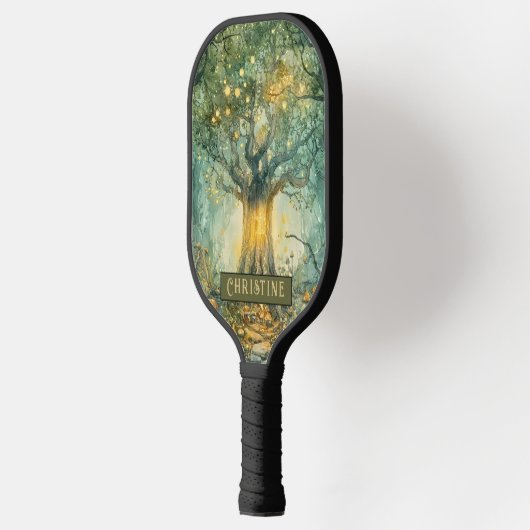 Enchanted Forest Tree Of Lights Personalized Pickleball Schläger (Links)