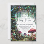 Enchanted Forest Whimsical Mushrooms Baby Shower Einladung (Vorderseite)