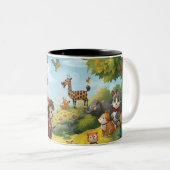 enchanted forest with animals zweifarbige tasse (VorderseiteRechts)