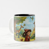 enchanted forest with animals zweifarbige tasse (Vorderseite Links)