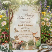 Enchanted Forest Woodland Animals Baby Shower Einladung