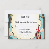 Enchanted Forest Woodland Castle Fairytale Wedding RSVP Karte (Vorderseite)
