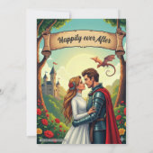 Enchanted Forest Woodland Castle Fairytale Wedding Save The Date (Rückseite)