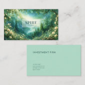 Enchanted Forest Yellow Rose Castle Landscape Visitenkarte (Vorne/Hinten)