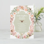 Enchanted Garden Baby Bee Shower Einladung (Stehend Vorderseite)