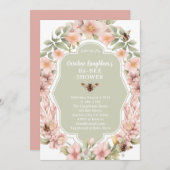 Enchanted Garden Baby Bee Shower Einladung (Vorne/Hinten)