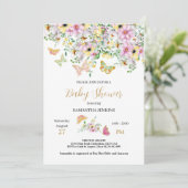 Enchanted Garden Baby Shower Einladung (Stehend Vorderseite)