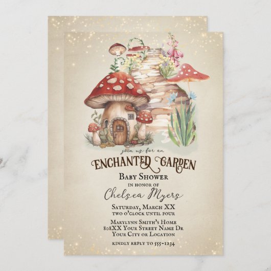Enchanted Garden Baby Shower Einladung (Vorne/Hinten)
