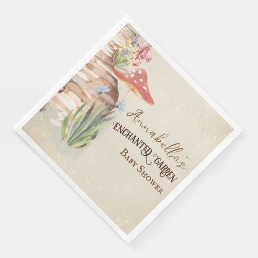 Enchanted Garden Baby Shower Serviette (Ecke)