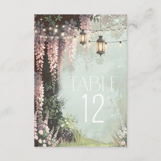 Enchanted Garden Border Tischnummer Pink ID1163 (Vorderseite)