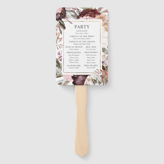 Enchanted Garden Elegant Floral Boho Programm Hand Fächer (Rückseite)