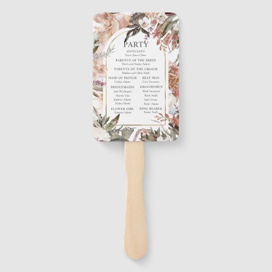 Enchanted Garden Elegant Floral Boho Programm Hand Fächer (Rückseite)