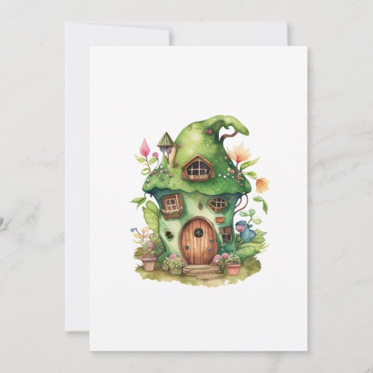 Enchanted Garden Fairy Birthday Woodland Einladung (Rückseite)