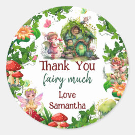 Enchanted Garden Fairy Girl Birthday Favor Geschen Runder Aufkleber