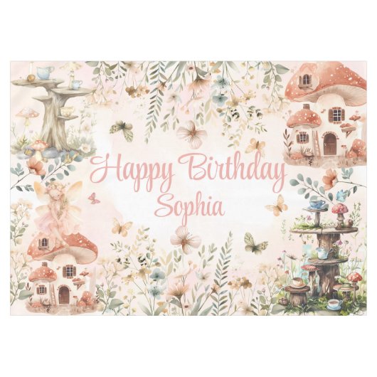 Enchanted Garden Fairy Tablecloth Tischdecke (Vorderseite (Horizontal))