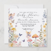Enchanted Garden Fairy Wildblume Baby Dusche Einladung (Vorderseite)