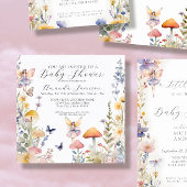 Enchanted Garden Fairy Wildblume Baby Dusche Einladung