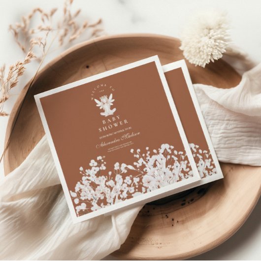 Enchanted Garden Fairy Wildblume Babydusche Serviette