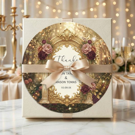 Enchanted Garden Gate Wedding  Runder Aufkleber