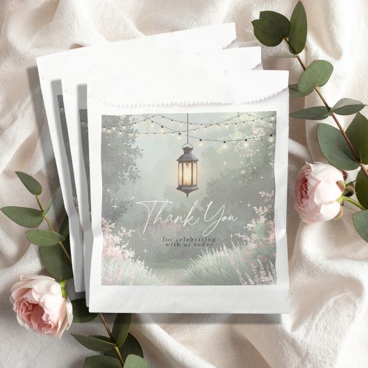 Enchanted Garden Lantern Danke Pink ID1163 Geschenktütchen