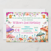 Enchanted Garden Mushroom Birthday Party Invite Einladung (Vorderseite)