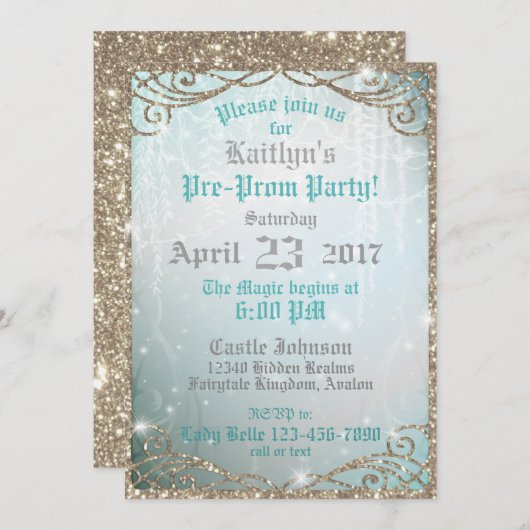 Enchanted Garden Pre-Prom Party Einladung (Vorne/Hinten)
