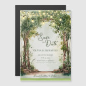 Enchanted Garden String Lights Save the Date Magnetkarte (Vorne/Hinten)