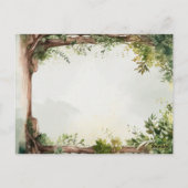 Enchanted Garden String Lights Wedding Thank You Postkarte (Rückseite)