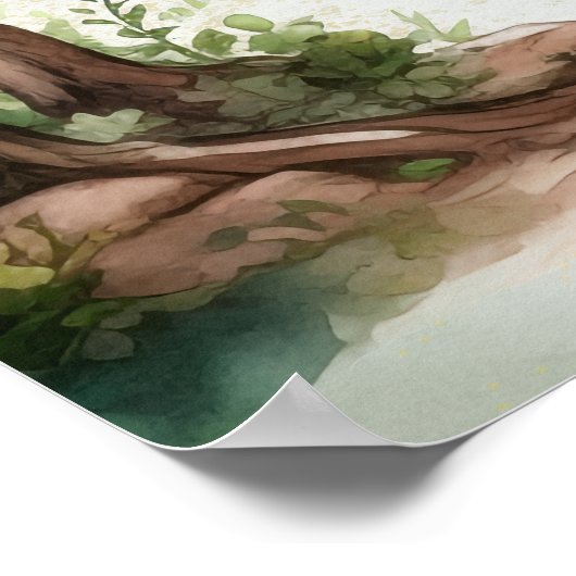 Enchanted Garden String Lights Wedding Welcome Poster (Ecke)