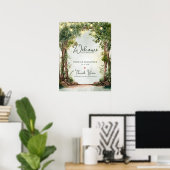 Enchanted Garden String Lights Wedding Welcome Poster (Heimbüro)
