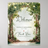 Enchanted Garden String Lights Wedding Welcome Poster (Vorne)