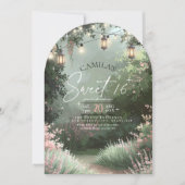 Enchanted Garden Sweet 16 Pink Arch ID1163 Einladung (Vorderseite)