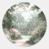Enchanted Garden Sweet 16 Pink ID1163 Runder Aufkleber (Vorderseite)